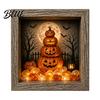 Unique Halloween Gifts Lighted Frame Ornaments Light Up Shadow Box Warm Ornaments Atmosphere LED Lights for Home Living Room Bedroom Decor