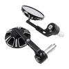 Artudatech Motorcycle Bar End Mirrors for Yamaha Aluminum with Carbon Fiber Compatible with Convex Adjustable Ball Black Anodized XSR, Back, 22mm/25mm