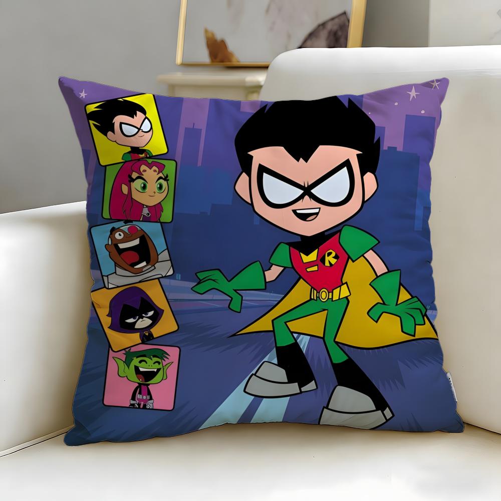 popular animated series Teen Titans Go Cushion Cover Soft  EasyWash Pillow Case  Versatile for Couch Bed Travel and Office