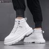 Men's High-top Board Shoes Autumn and Winter Fashion with White Men's Boots Platform Heightening Shoes Men's Locomotive Shoes Trendy Men's Shoes