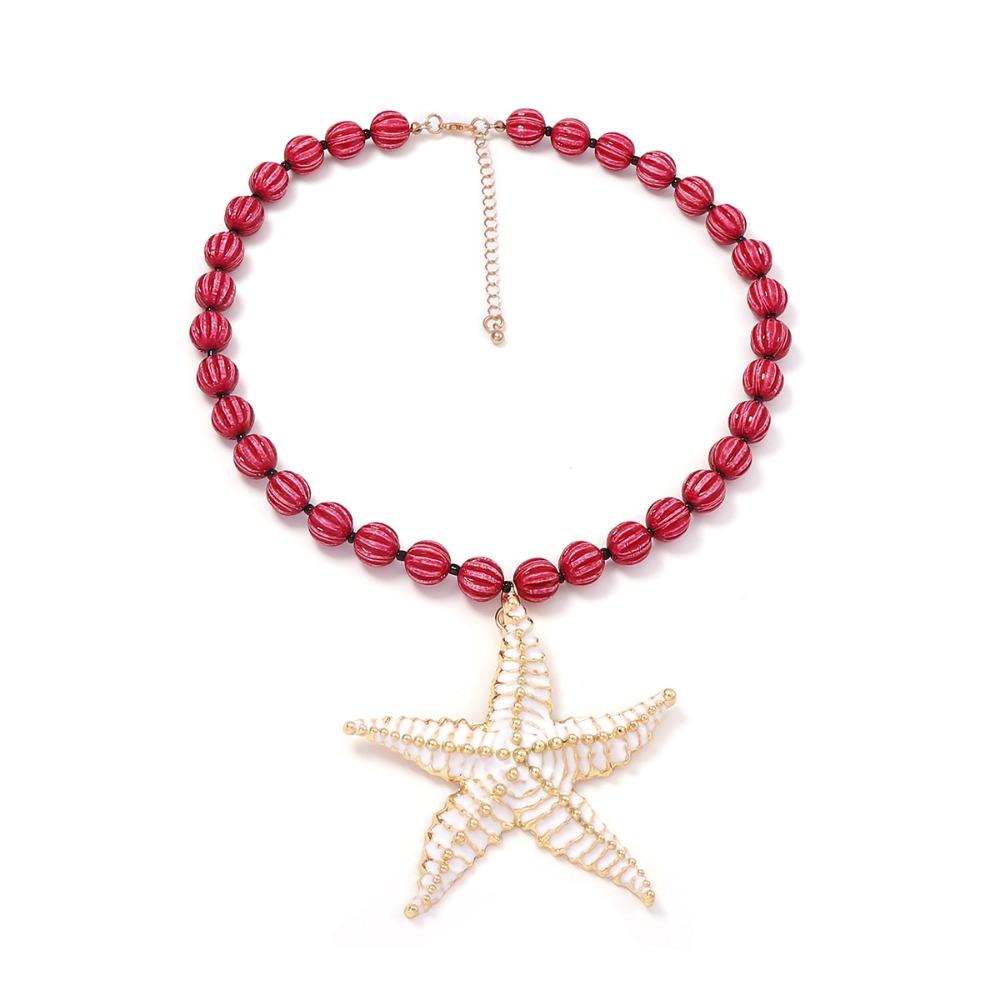 Lobster Enamel Crab Pendant Necklace Cute Bohemian Collarbone Chain  Beach