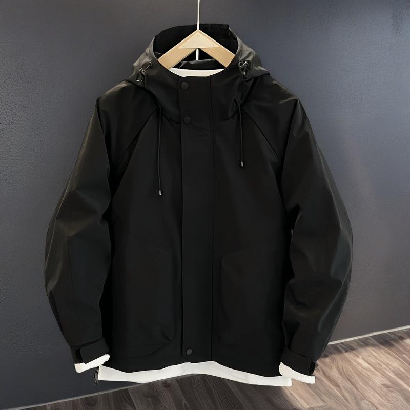 Men s Cotton Hooded Outdoor Mountaineering Jacket - Warm, Trendy, Versatile Casual Coat for Autumn & Winter L
