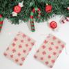 10Pcs Christmas Cotton Drawstring Bags Snowflake Pattern Candy Pouches Holiday Gift Wrapping Bags Small Fabric Candy Storage