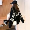 Round Neck Sweater Women's Autumn Design Sense Embroidered Letter Pullover Thin Sweater Women