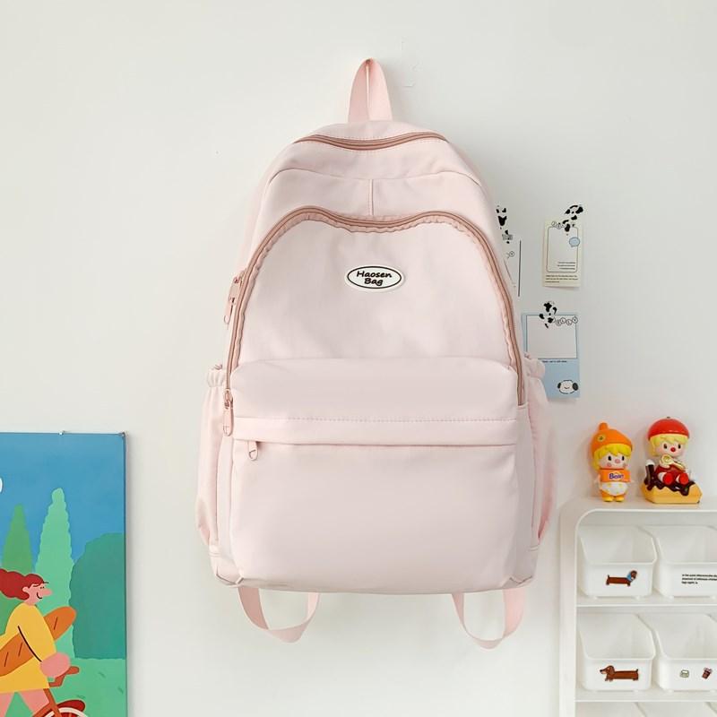 

A Large-capacity Backpack for High School Students, College Students and Primary School Students, A Simple and Casual Travel Backpack without pendant рожевий