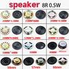 2pcs 8R 0.5W Speakers Various Sizes 20mm-66mm Diameter for Audio Equipment Replacement