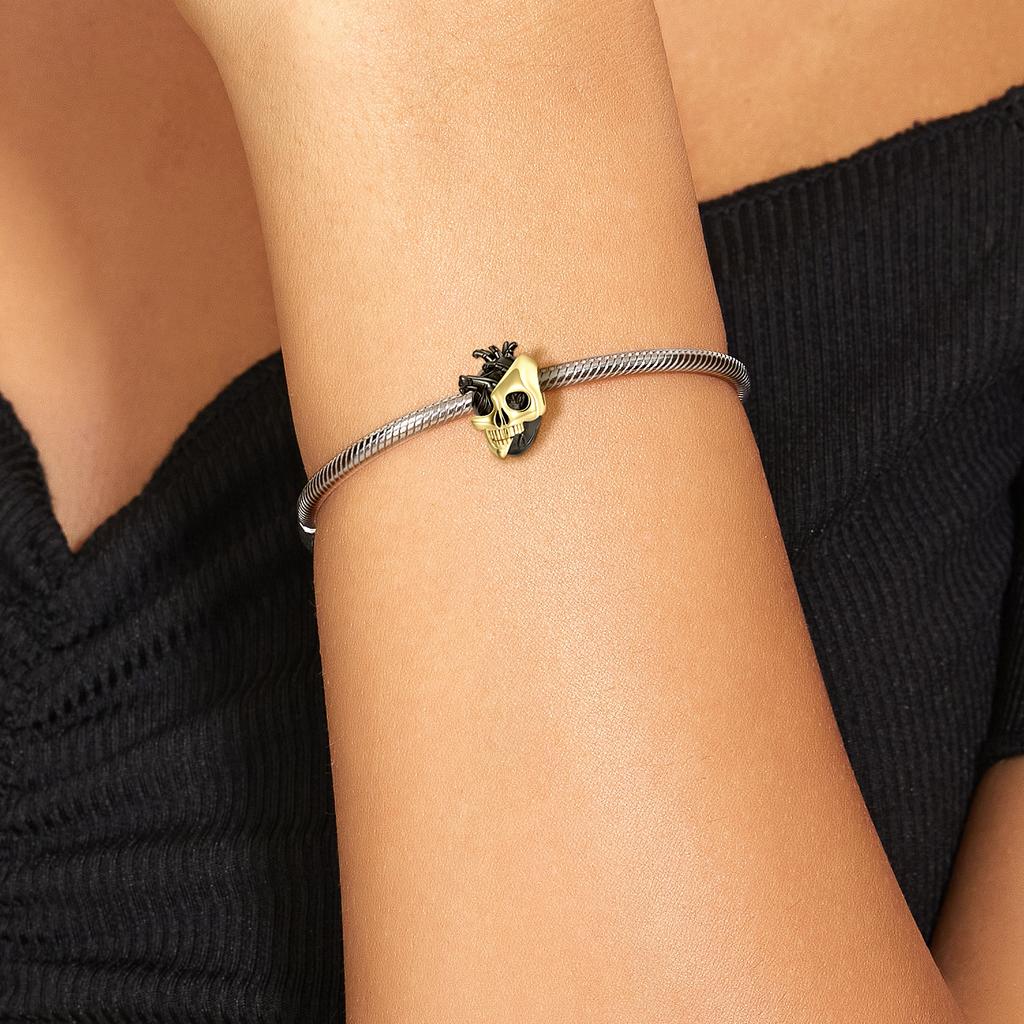 Snowman Clown Skeleton Charm 925 Sterling Silver Ghosts Skull Enamel Fashion Beads for Women Charm Bracelet Jewelry Gift LOW MOQ