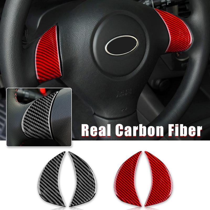 Real Soft Carbon Fiber For Subaru Impreza 2009 2010 2011 Car Steering Wheel Stickers Strip Interior Trim Auto Accessories