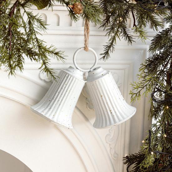 Christmas Bell Decoration Vintage Metal Jingle Bells Christmas Tree Hanging Ornaments for Door Wall Window Indoor Outdoor Decor