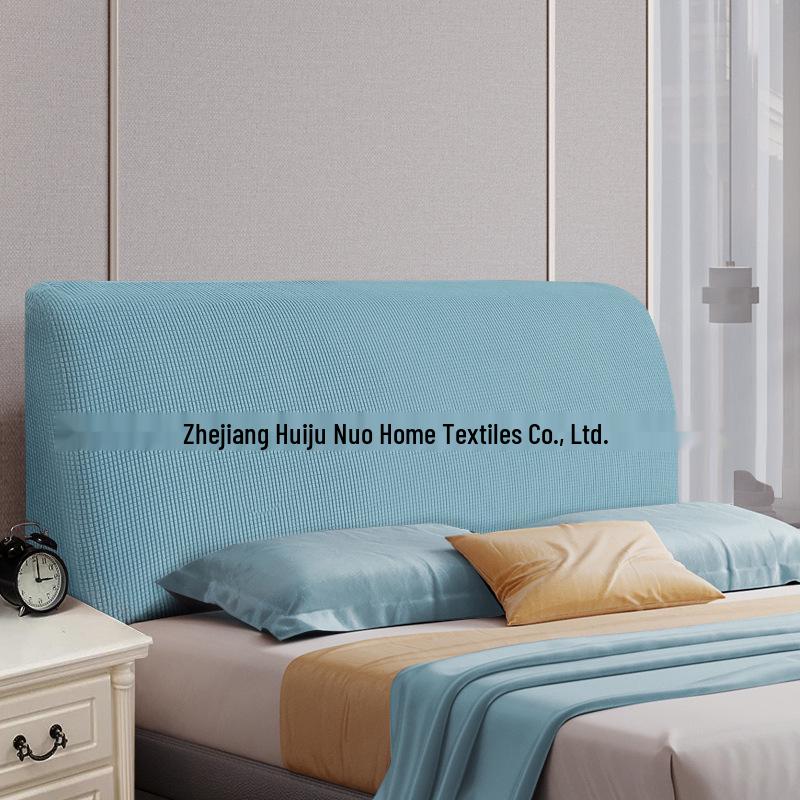 Nordic Style Elastic Bed Head Cover - Full, Removable, Washable, Solid Color, Soft, Dust-Proof Cover
