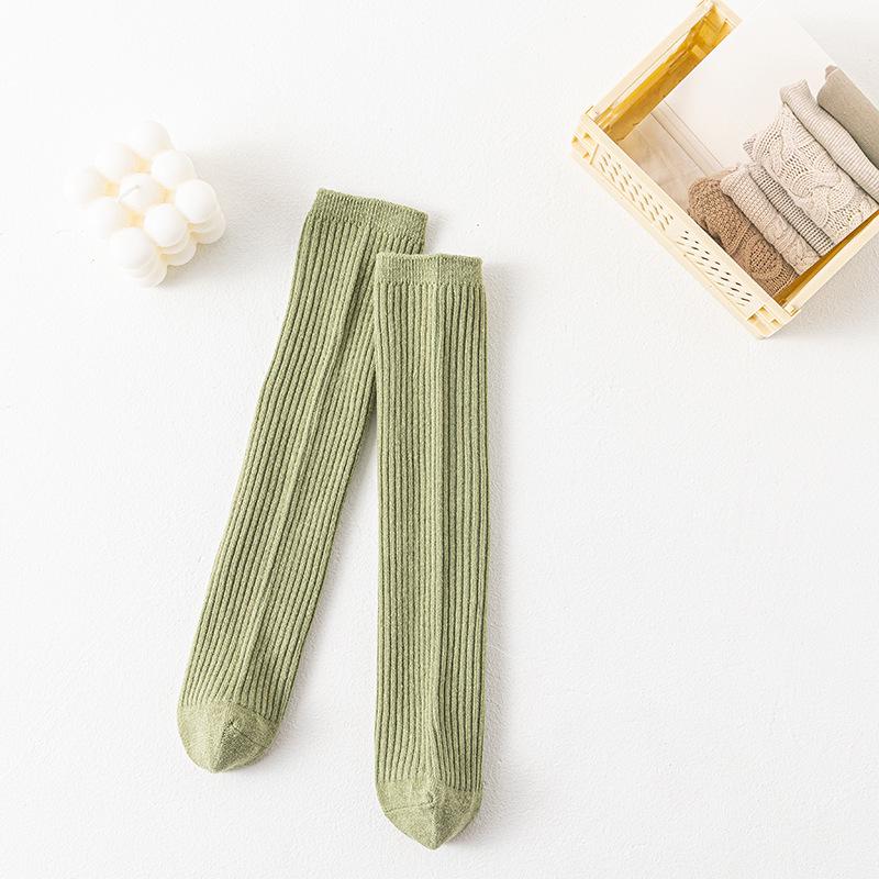 Kinder Kniestrümpfe im koreanischen Stil, einfarbig, Frottee - Mittel & Groß Mädchen Geruchsresistent, Atmungsaktiv