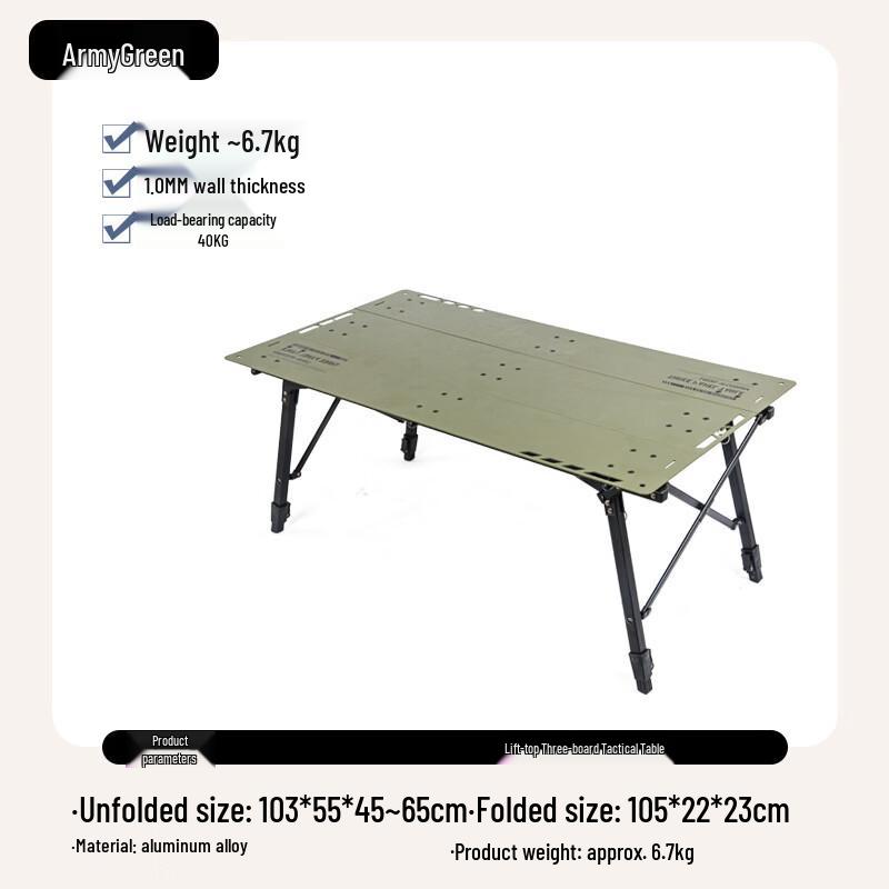 OIMG Portable Aluminum Folding Camping Table