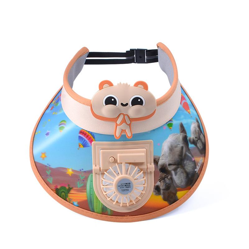 1104 children's hat 3D big eaves fan empty top hat summer outdoor sun hat boys and girls cartoon sun hat