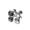 Gothic Punk Unisex Stud Earring Black CZ Prong Tragus Screw Backs for Women/Men Romantic Particular Party Fine Jewelry Gifts