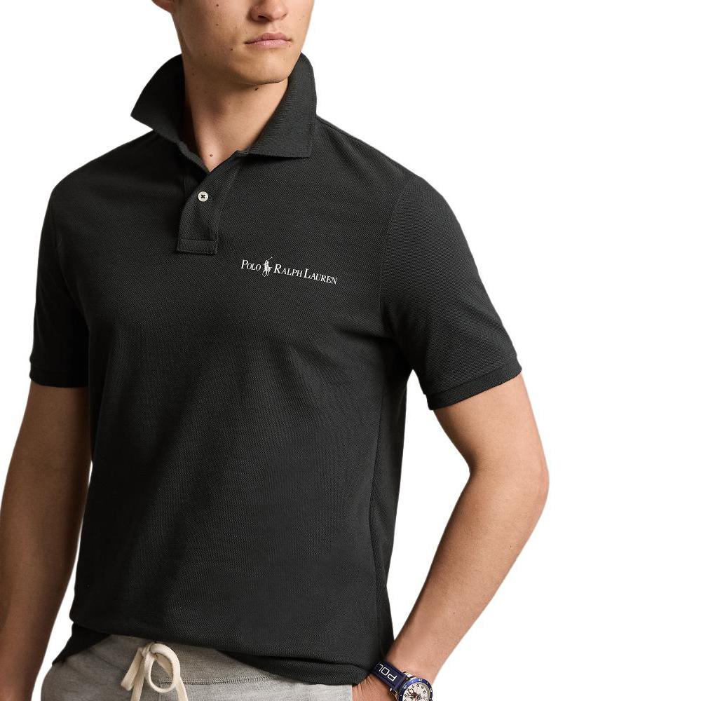 Polo Ralph Lauren Classic Letter Logo Print Casual Short Sleeve Polo Shirt Men Tops Vintage-Black MNPOKNI1N822960-001