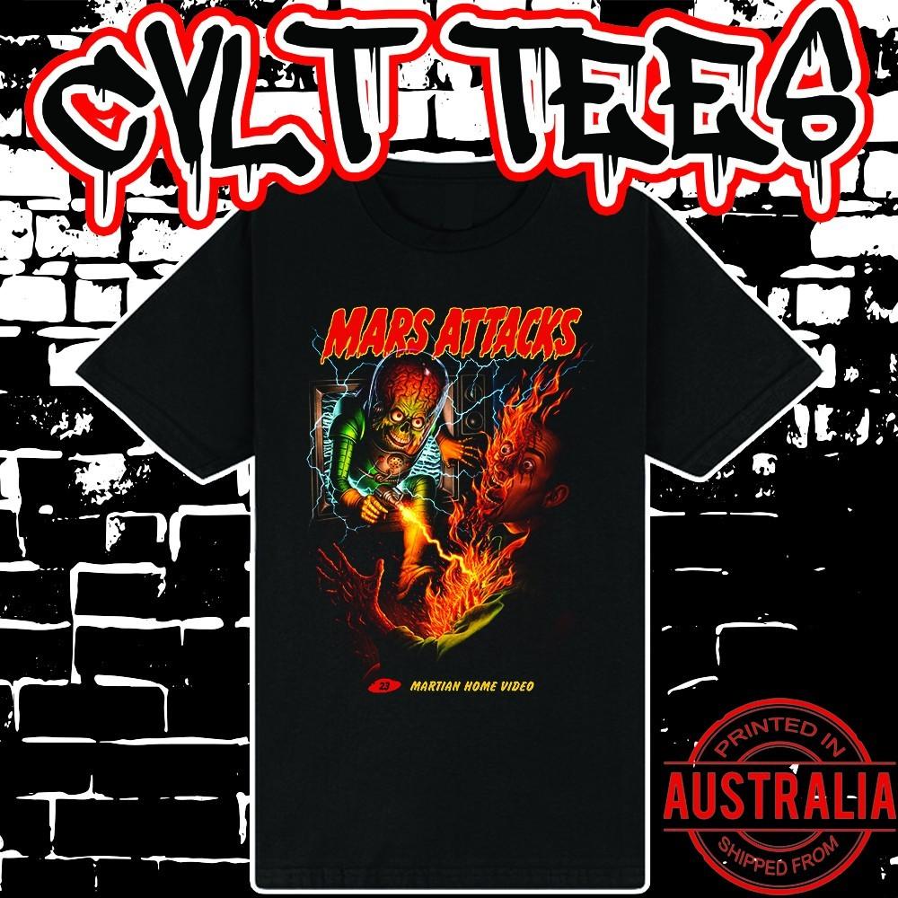 Mars Attacks Movie Shirt ~ Premium Black Gildan Cotton Tee Unisex T-Shirt S