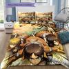 Attack on Titan Characters Bedding Set, 1 Duvet Cover & 2 Pillowcases, Suitable for Home, Ideal Gift for Fans