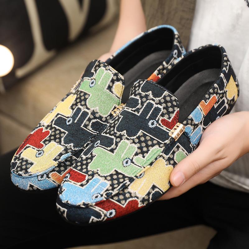 Summer Men's Outdoor Casual Shoes Breathable Man Loafers Lazy Shoes Comfortable Walking Sneakers Non-slip Flats Driving Shoes