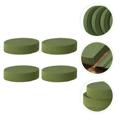 4Pcs Round Wet Floral Foams Low-Drainage Green Foam Bricks for Floral Arrangement Crafts Bouquets Succulent Plant DIY Flower Mud
