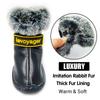 Winter Shoes for Dogs Luxury Fur-Lined Leather Dog Boots for Small Dogs Waterproof Warm Soft Durable Rubber Sole Pet Snow Boots