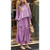 Spring and Autumn New Women's Casual Solid-color Loose Skirt Two-piece Set