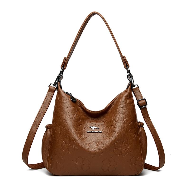 

New Fashi Solid Color Bucket Bag Women PU Leather Shoulder Bag Large Capacity Handbag Designer Brands Crossbody Bag Lady Purse