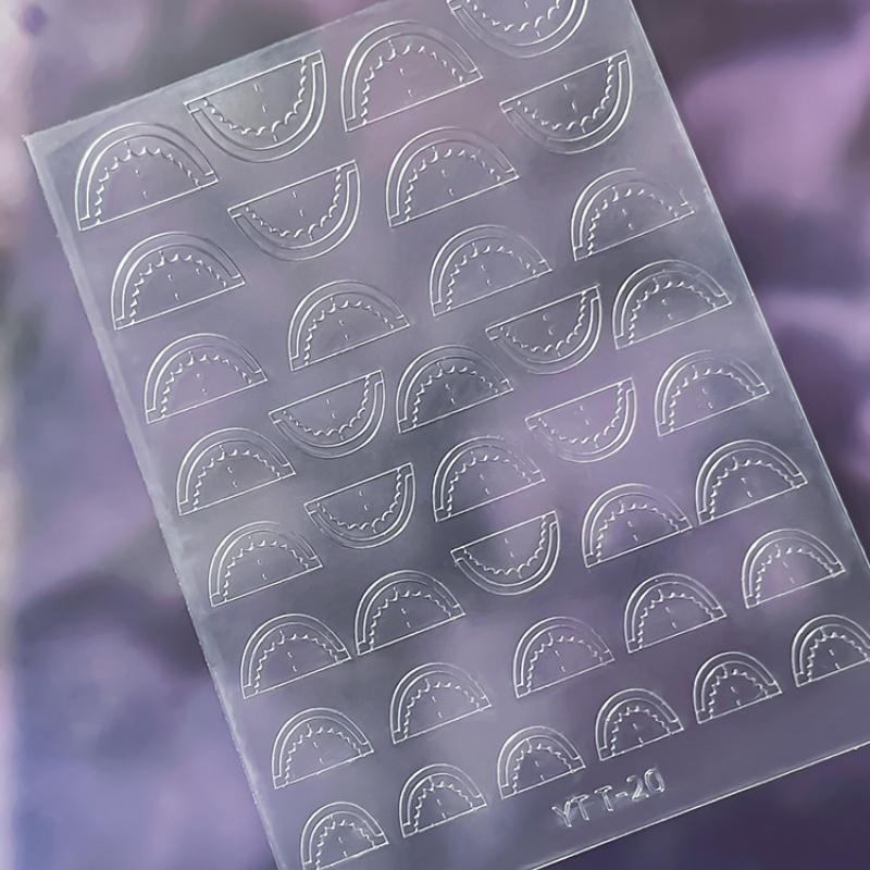 Simple Hollow French Nail Decals Transparent Spray-Painted Heart Butterfly Nail Art Stickers Fashion Manicure Decor