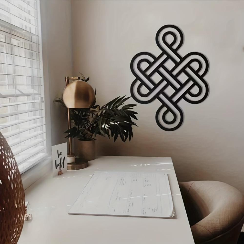 

1pc Eternal Knot Metal Wall Art Feng Shui Home Decor for Scene Themed Party, Gift for Housewarming Birthday Valentine 11.81inch