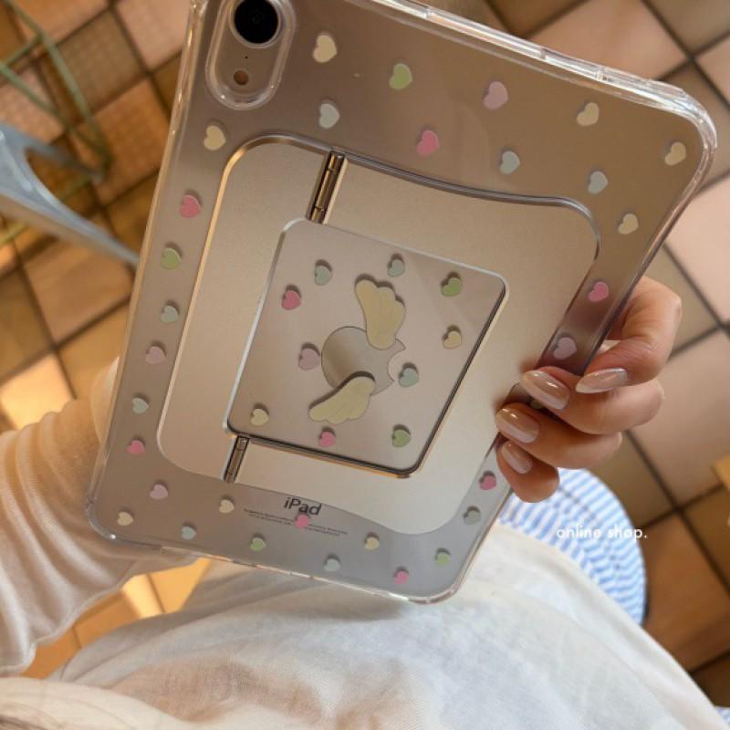 Ins Style Heart Wing Tablet Case With Kickstand IPad Mini 6/7 8.3 Air 4/5/6/7/8 10.9/11 Pro 11/12.9 2018-2025