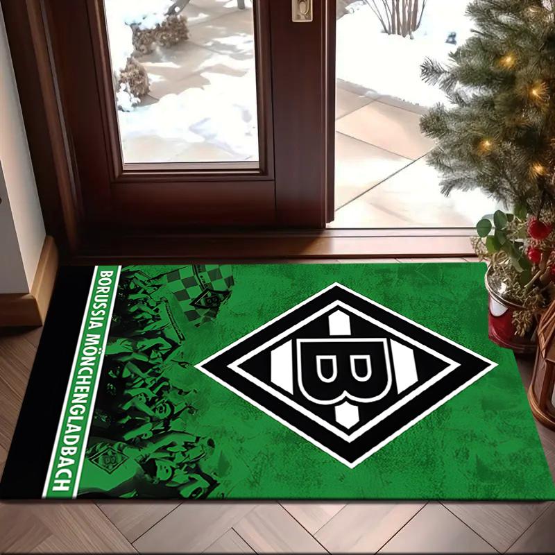 1PC Green Black Borussia Rug Game Carpet, Floor Mat for Bedroom Living Room Entryway Rug, Home Decor Idea Gift for Christmas birthday