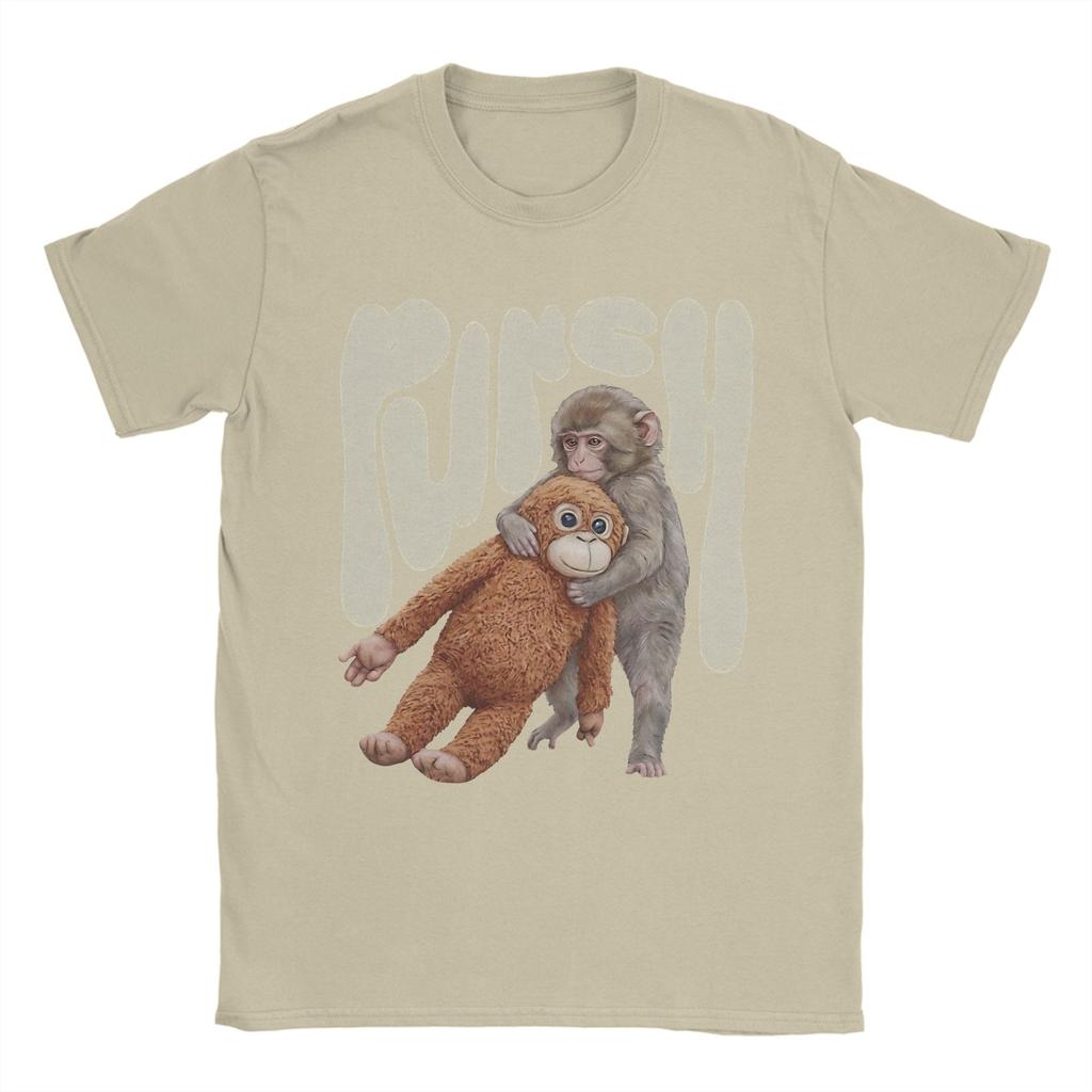 Punch Baby Monkey Team Cute T Shirts for Men Pure Cotton Humorous TShirt Crewneck Tees Short Sleeve Clothing Classic