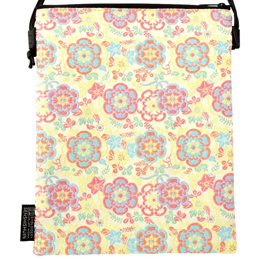 Nishijin Brocade Shoulder Bag Lemon Saika [Senshishuin] Pochette/Sacoche/Goshuincho (Lined) (Large)