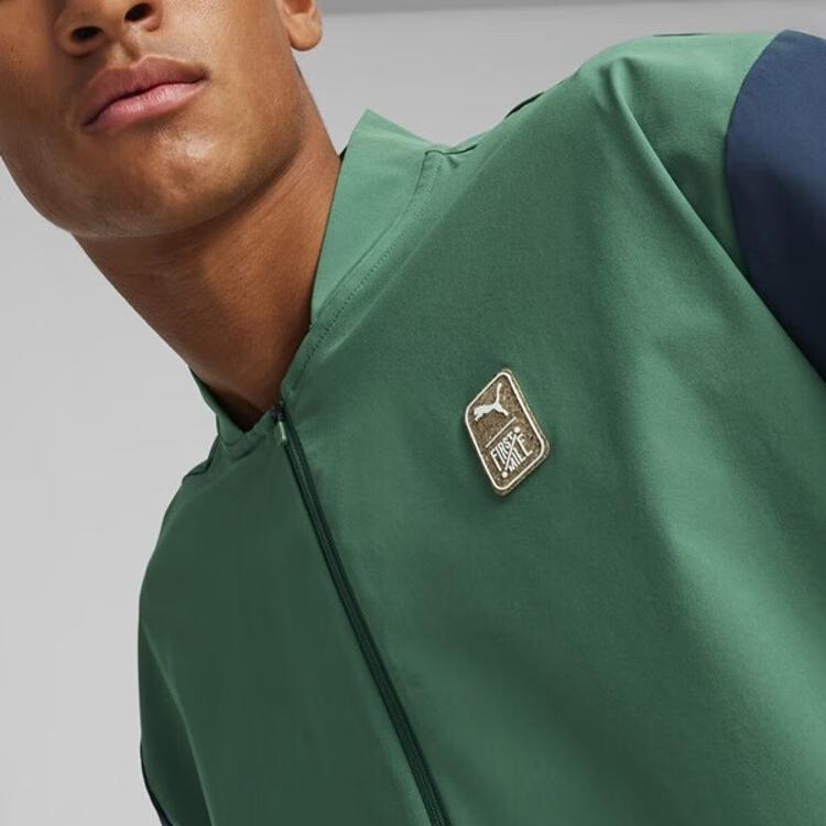 Puma X First Mile Collaboration Logo Zip Collar Jacket Men Jacket Dark-Green 525395-37