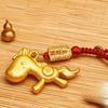 Wealth Chinese Zodiac Key Ring Vintage Weaving Key Chains Lucky Horse Bag Pendant  Women Men