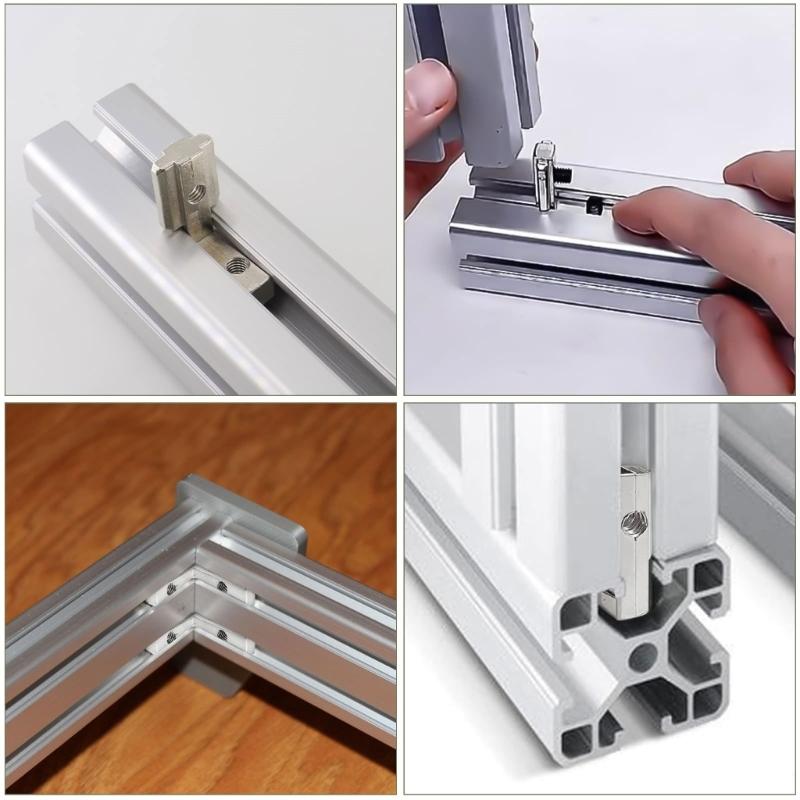 10pcs L Shape Angle Brackets Inner Corner Connectors with Fastening Screws Structural Support Holder for T Slot Profiles