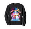Colorful Sweatshirt with a Snowman Illustration Wearing Sunglasses