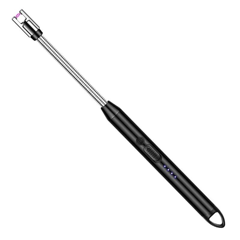360° Kitchen Candle Gas Stove Plasma Pulse USB Electric Arc Lighter Outdoor BBQ Windproof Power Display Hook Ignition Gun
