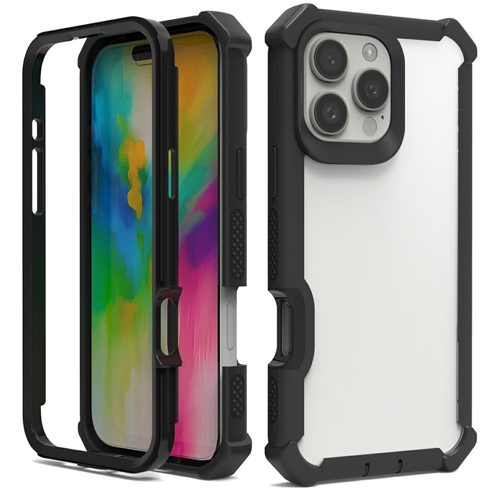 Etui do iPhone 16 Pro Max Przezroczyste Odpinane 2 w 1 Odporne na wstrząsy TPU + PC Tylna osłona telefonu