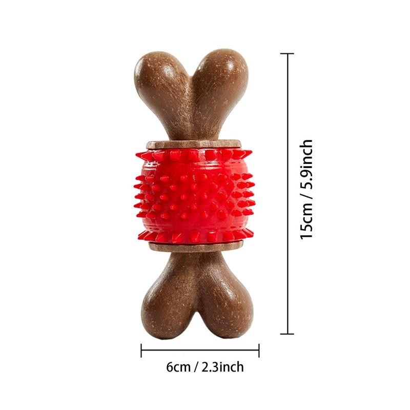 Spiky Bone Dog Toy Spikey Dog Teething Chew Toys Treat Dispensing Teething & Soothing Chew Toy Teething Sturdy Pet Toys For