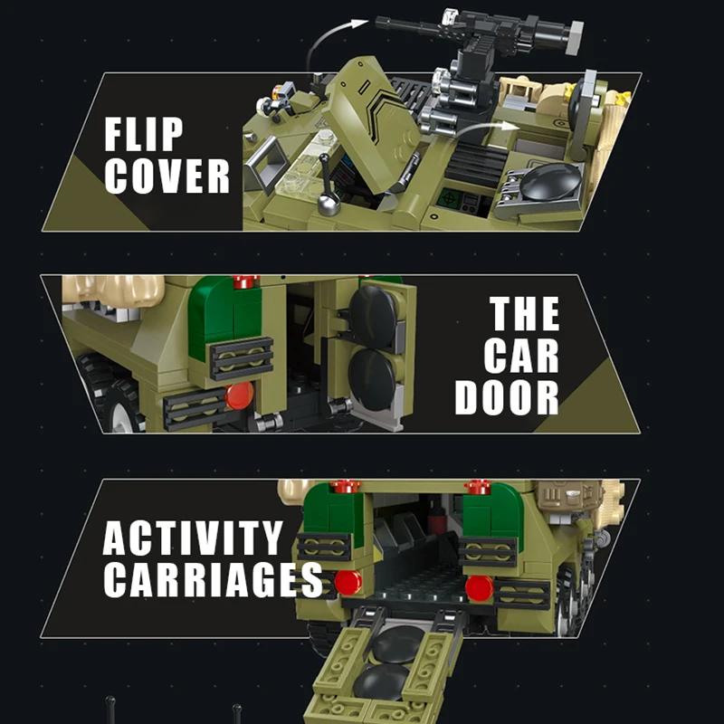 Ideal Gift 549Pcs Bricks M1126 Military Armored Vehicle Model Building Block/Transport Panzer Car Model/Educational Toy For Kids