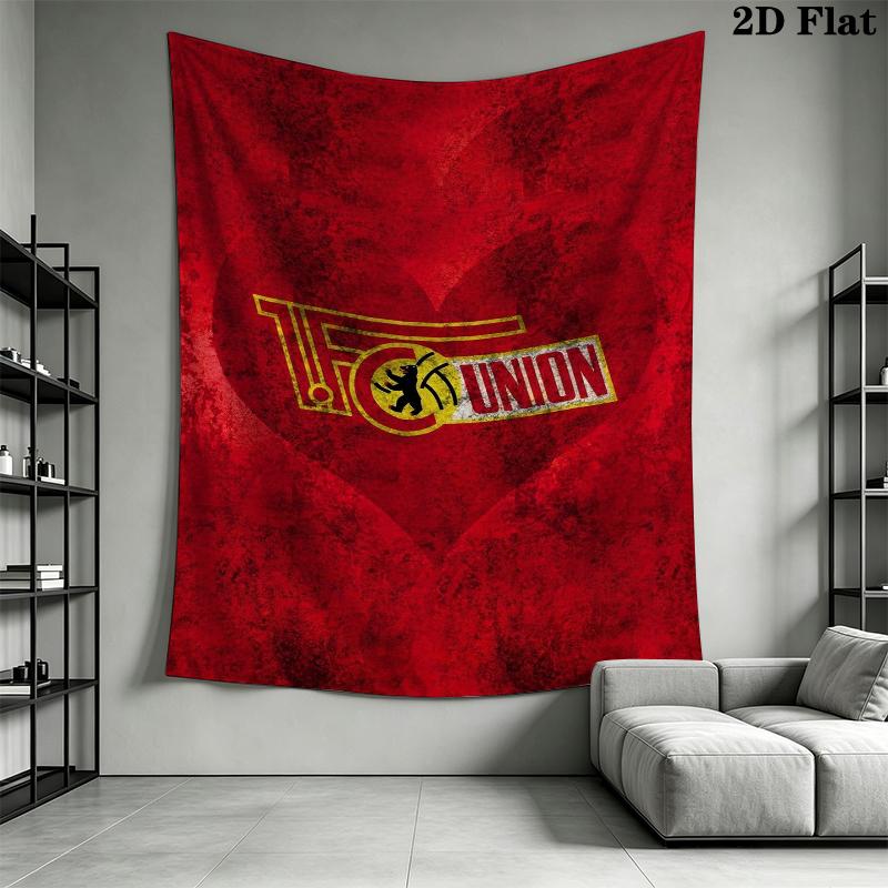 1 Fc Union Berlin Wall Tapestry Aesthetic Wall Hanging Printed Fabric Blanket Decorative Tapestries for Bedroom Living Room Home Decor