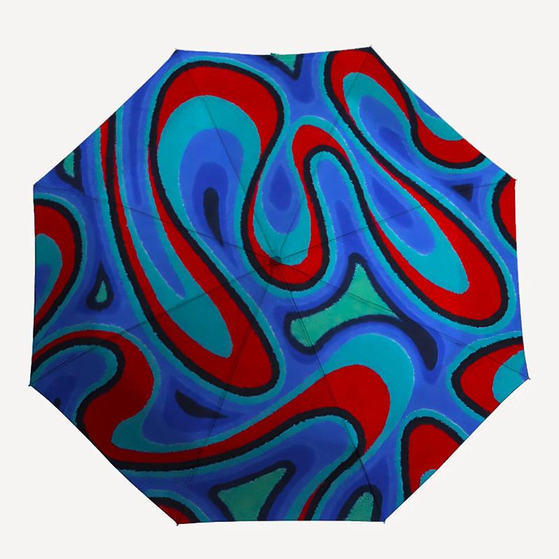 

1pc Abstract Swirls Automatic Open/Close Umbrella with Windproof, 8-Rib Sturdy Canopy, Durable Ribs, Ideal for Gifts yy251117052