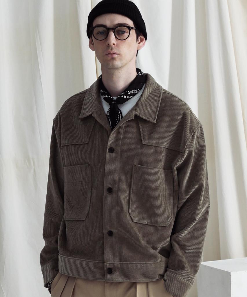 Stage Name Western Corduroy Oversized Trucker Jacket_Dust Brown