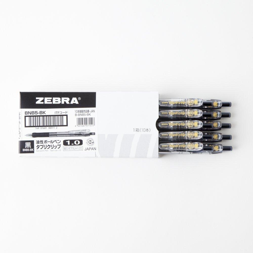 Zebra TapliClip Ballpoint 10 Oil-Based Pen, 1.0, Black, Pens, B-BNB5-BK