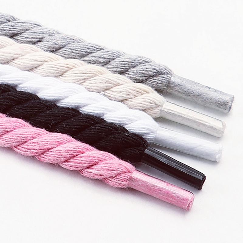 New Thick Chunky Fat Cotton Shoelace Round Rope Shoe Laces for Replacement Laces for Sneakers Width 8MM Length 100/120/140/160CM