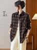 Women's Brushed Plaid Long Sleeve Shirt - Thickened & Warm, 2025 Autumn/Winter Collection