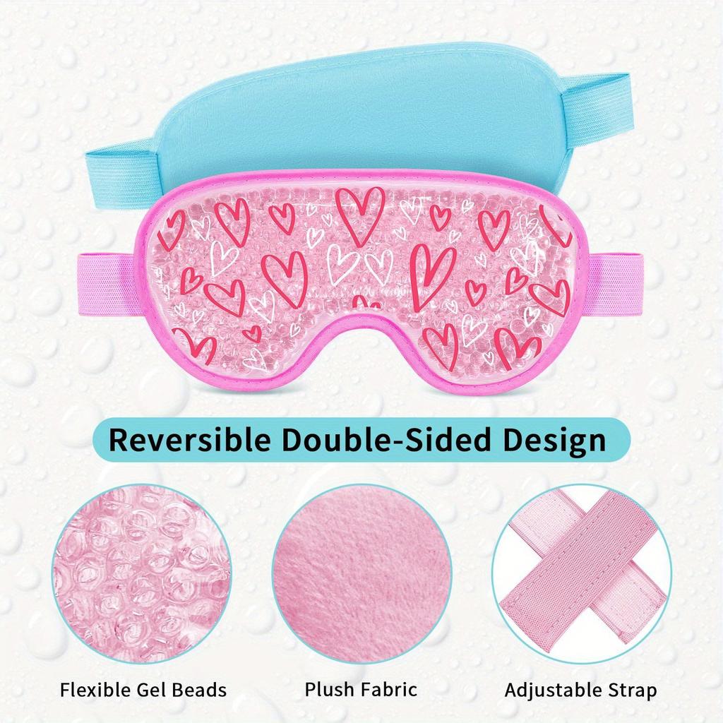 1Pc Gel Cooling Eye Mask for Eyes - Reusable, Adjustable, Soothing Ice Pack Eye Mask with Plush Backing, Paraben Free