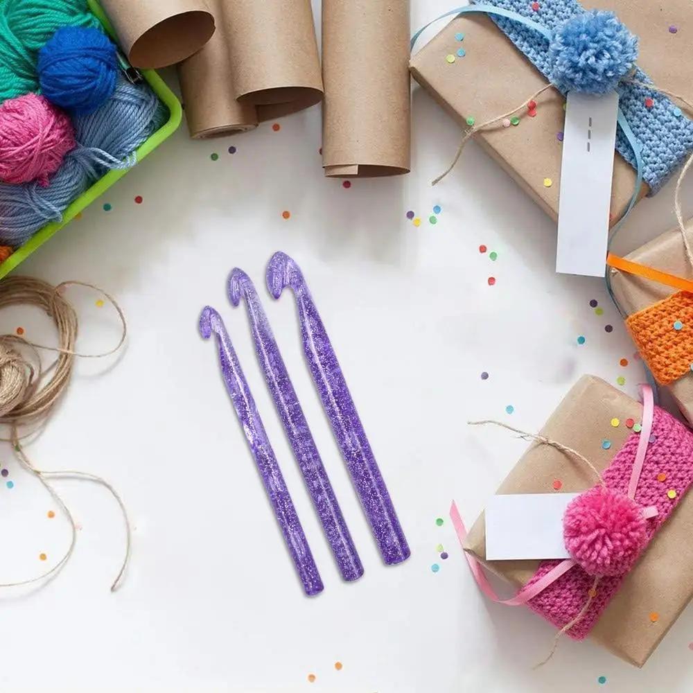 Crocheting Hooks 15mm 12mm 10mm Crochet Needle Sequin Crystal Crochet Hooks Sets Crochet Needles For Crocheting Crochet