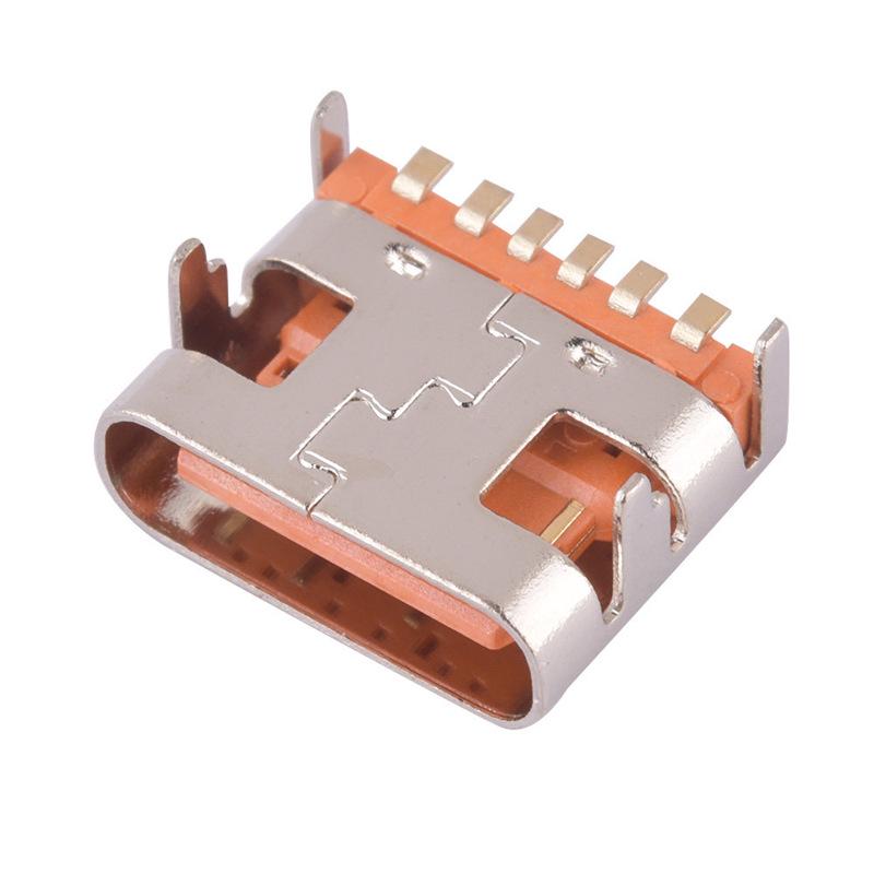 USB Type-C Female Socket SMD Plug: 2P, 4P, 6P, 16P, 24P Horizontal/Vertical Connector Charging Interface