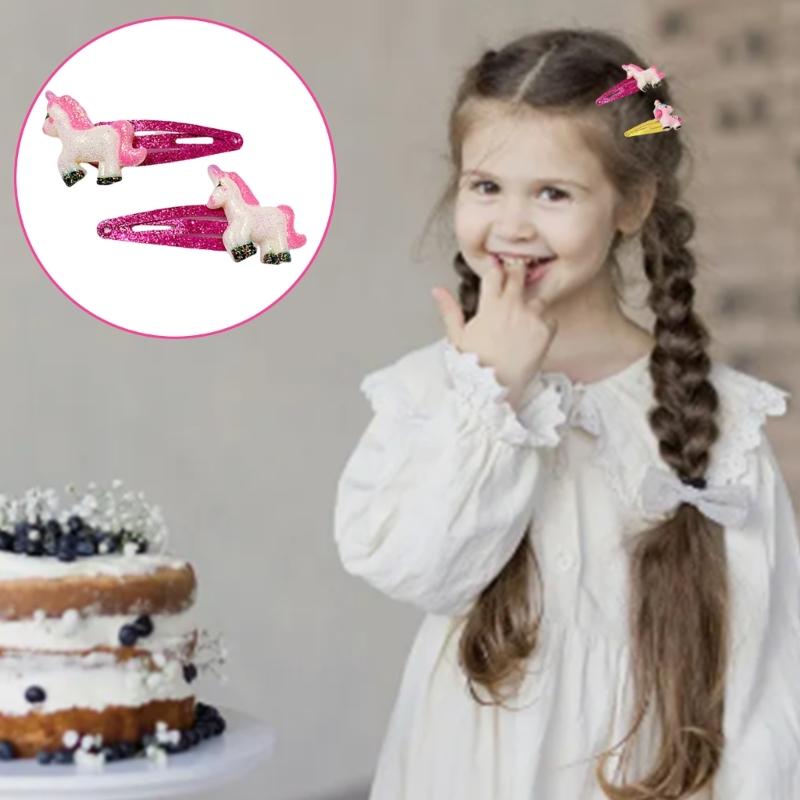 1 Paar Haarspangen für Mädchen Glitzer Haarschmuck Themen Haarnadel Mode Haarteile für Kinder Mehrfarbiges Design